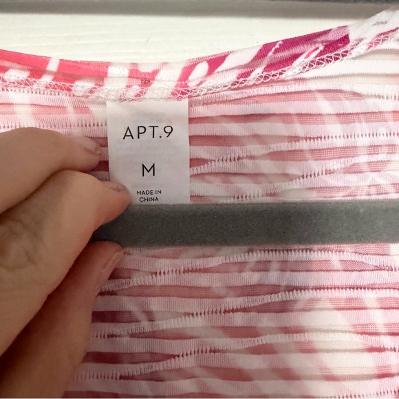 Apt. 9 Pink and White Tropical Cover-up - Picture 6 of 7